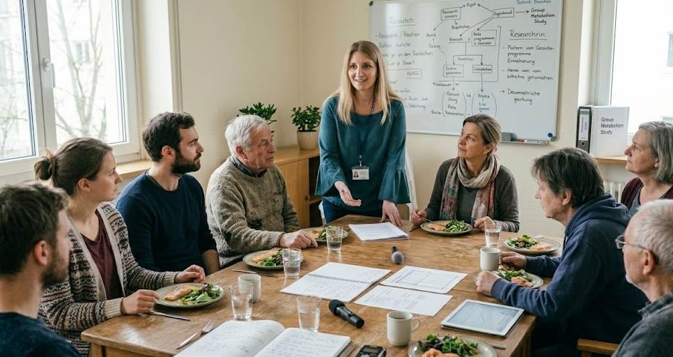 Studien-Meeting: Kysana Forscherin präsentiert vor Klinikpartner:innen zur Group Metabolic Study