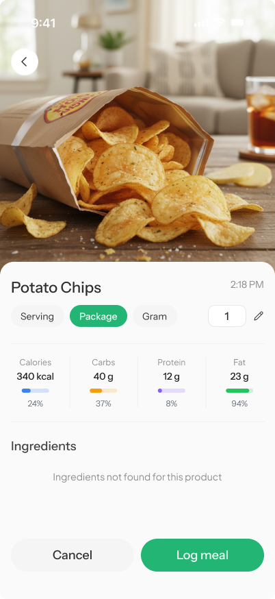 Kysana App: Gescanntes Lebensmittel mit Makro-Bewertung